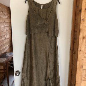 Chocolate Silk Dress with attached Halter Top